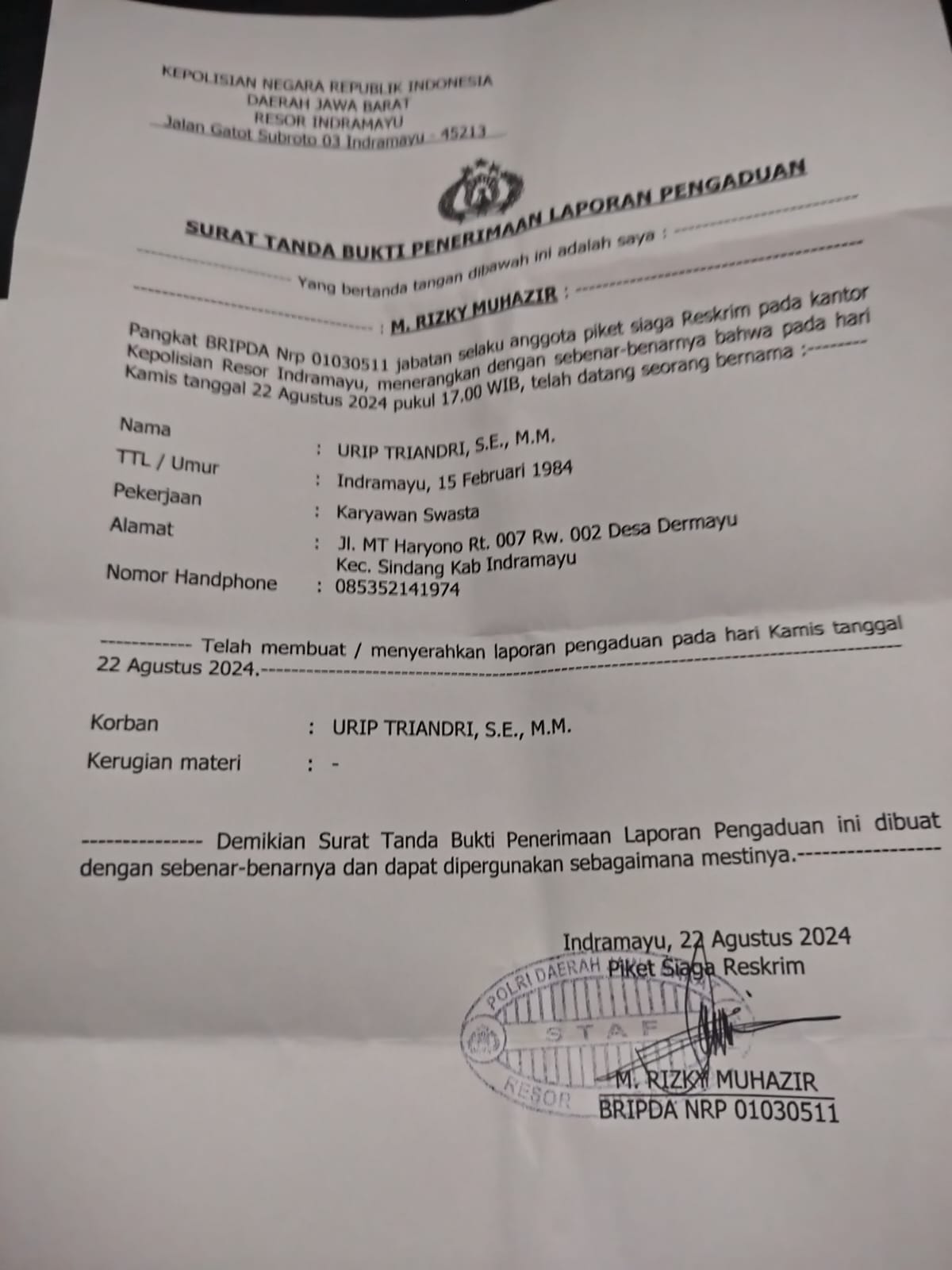 Carkaya Kembali Dilaporkan Dengan Dugaan Sebar Fitnah Dan Ujaran Kebencian