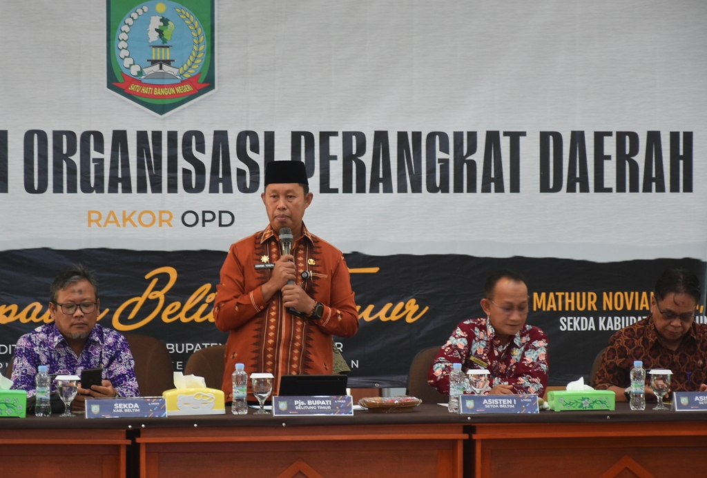 Hari Pertama Bertugas di Beltim, Asmawa Pimpin Rakor OPD