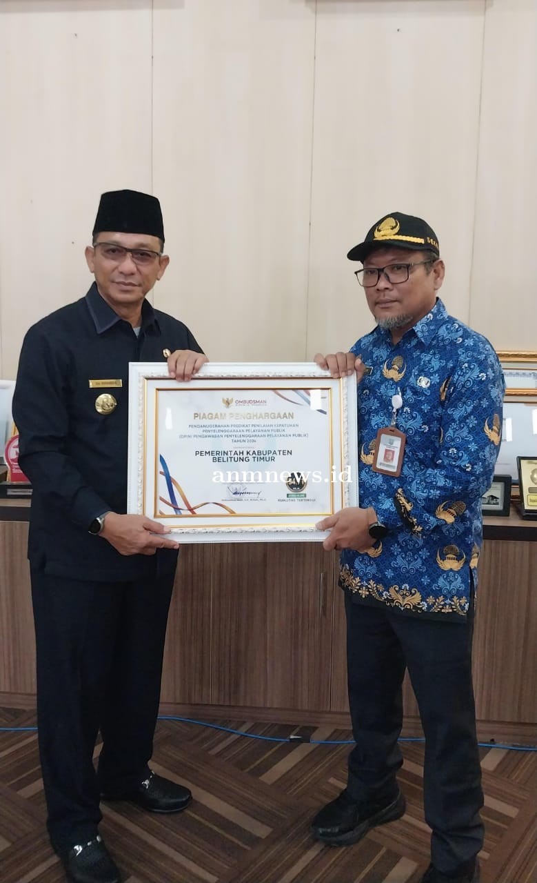 Pemkab Beltim Raih Kepatuhan Penyelenggaraan Pelayanan Publik dari Ombusman RI